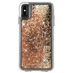 Back Cover-Mate Waterfall (Cascading Liquid Glitter - Protective Design Back Cover for Apple iPhone XS Max ( Gold )