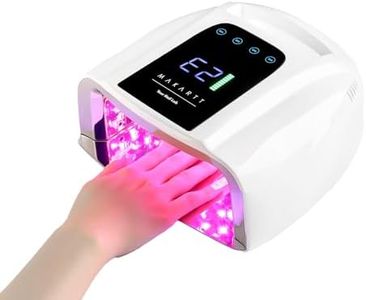 Makartt UV LED Nail Lamp – Fast Curing UV Light with Handle Nail Dryer with 42 Beads 4 Timers Cordless Rechargeable Design LCD Touchscreen & Smart Sensor(White)