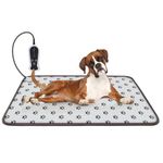 GOLOPET Pet Heating Pad,Extra Large 47x30 inches for Cat Heating Pad with Adjustable Thermostat Controller (1-24 Hours) and Chew Resistant Steel Cord