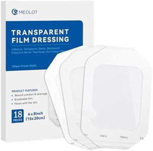 LotFancy Transparent Film Dressing 6x8 inch, 18PCS, Sterile, Waterproof Adhesive Wound Cover Bandage Tape, Film Dressing for Post Surgical, Scar Therapy, Medical Supplies, Tattoo Dressings