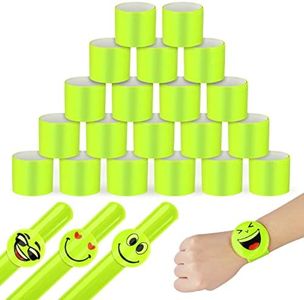 OSDUE Paquete de 20 Pulseras a Presión con Cinta Reflectante, Muñequeras de Seguridad, Cinturones de Seguridad Reflectantes para Niños, Ciclismo, Caminar, Correr