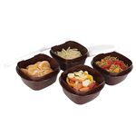 Cutting EDGE Snap Tight Food Storage Containers for Food, Kitchen, Freezer Storage, nestable, Stackable, BPA Free, Microwave, Dishwasher Safe -500ml (Brown, Set of 4)