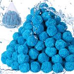 Pool Filter Balls Pool Filter Sand Pool Filter Media Alternative to Pool Glass Sand Filters, Suitable for Sand Filter Systems (1.5 Lbs Filter Balls Equal 50 Lbs Filter Sand) (6 Lbs,Blue)