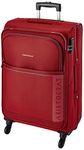 Aristocrat Baleno 69 Cms Medium Size Polyester Soft Sided 4 Wheels Spinner Luggage/Suitcase/Trolley Bag-Red