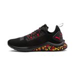 Puma Mens Hybrid NX Black-High Risk Red-Blazing Yellow Walking Shoe - 6 UK (19225906)