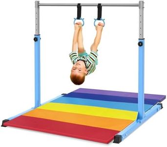 Safly Fun Gymnastics Bar with Mat for Kids Ages 3-15 for Home
