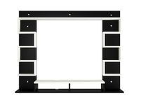 ERAWUD HEXAA Engineered Wood TV Entertainment Unit Set Top Box Stand | TV Cabinet for Living Room with Wall Shelf Display Rack, Wall Mounted TV Unit - Ideal for Upto Size 43 Black & White