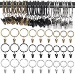 Mardatt 40Pcs Curtain Rings with Clips, 1.18" Interior Diameter Drapery Curtain Clip Rings Shower Curtain Rings Curtain Hooks Hangers Clip Rings for Window Bathroom Home and Kitchen(Silver)