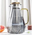 DUJUST Black Diamond Glass Pitcher 