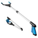 Litter Picker for Children, 26 inch Grabber Stick, Helping Hand Grabbers for Disabled, Litter Pickers Foldable Rotating 360 Degree Reaching Aids (26" Blue)