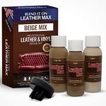 Leather Max Beige Mix - Vinyl and Leather Repair Kit - Restorer of Your Furniture, Jacket, Sofa, Boat or Car Seat, Easy Instructions to Match Any Beige Color, Restore Any Material, Bonded, Italian