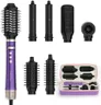 TASNEEM 7 in 1 Hot Air Brush & Rotating Hair Dryer Brush, Air Styler with Auto-Wrap Curlers, Ionic Blow Dryer, Straightener & Oval Brush, Without Heat Damage Multi-Styler with Travel Case