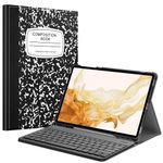 Fintie Keyboard Case for Samsung Galaxy Tab S8 Plus 2022/S7 FE 2021/S7 Plus 2020 12.4 inch with S Pen Holder, Slim Stand Cover Detachable Wireless Bluetooth Keyboard, Composition