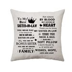 Aconesong Sister In Law Gifts Cushion Cover Gifts for Women Personalised Birthday Gifts for Sister In Law Gifts Christmas Idea Gifts for Her Pillowcase 45 x 45 cm (Sister-in-law)