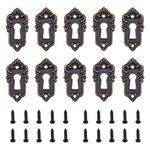 10pcs Antique Key Lock Rosettes Bronze Decorative Keyhole Cover Lock Fittings with Screws for Vintage Wooden Box Jewellery Box Gift Box Wine Box 45x23mm