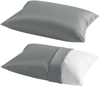 NTBAY 2 Pack Pillows with Egyptian Cotton Pillowcases, Soft Cotton Down Alternative 13x18 Envelope Pillows for Sleeping in Crib Bed - Machine Washable - Breathable Travel Pillow, Dark Grey