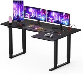 FLEXISPOT L Shape 4 Legs Electric Standing Desk 180 * 110cm Dual Motors Height Adjustable Desk with Splice Board Home Office Computer Workstation Electric Sit Stand Up Desk(Black Frame+Black Top)