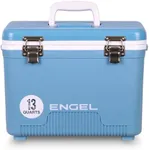 Engel UC13 13qt Leak-Proof, Air Tight, Drybox Cooler and Small Hard Shell Lunchbox for Men and Women in Artic Blue