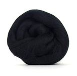 Black Merino Wool Roving/Tops - 50g. Yarn Great for Wet Felting/Needle Felting, and Hand Spinning Craft Projects.