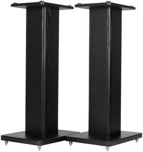 bimiti 24 Inch Speaker Stands Wood Grain Universal Floor Speaker Stands Pair Heavy Duty Surround Sound Speaker Monitor Stand for Home Theater with Sand Filling Tuning Function - Black