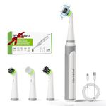 WORKPRO Electric Crevice Cleaning Brush Set, 5500RPM Cordless Scrubber, IPX6 Waterproof Electric Scrubber with USB-C Charging Cable and 4 Replaceable Brush Heads for Cleaning Tiles, Sink and Crevices