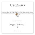 Life Charms Women Jewellery Happy Birthday Bracelet Wristband Ladies Gift