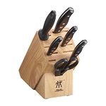 HENCKELS Dynamic 16 Piece Stainless Steel Knife Block Set with Steak Knives, Black, 16pc (17555-216)