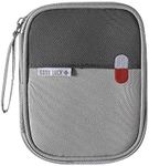 First Aid Kit Bag Empty Travel Medication Pouch Mini Zippered Oxford Medical Survival Kit Carrier Handy Medicine Pills Drugs Package Organizer with 3 Pocket+1 Main Holder-5.5x4.3x0.8Inch (Gray-S)