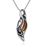 COAI Eyes of The Sun Tiger Eye Stone Pendant Necklace for Men