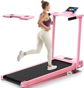 FUNMILY Incline Walking Pad Treadmill with Handle Bar, Folding Treadmills for Home Small, 3.5HP Portable Treadmill with Desk, 350 lbs Weight Capacity, Walking Pad with Remote Control and LED Display