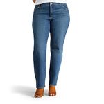 Lee Women's Plus Size Instantly Slims Classic Relaxed Fit Monroe Straight Leg Jean, Seattle, 22 Long