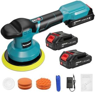 Cordless Car Buffer Polisher kit w/ 2x2000mAh 21V Batteries, 6 Inch Car Buffer Waxer Kit w/ 3 Variable Speed & Extra 10 PCS Attachments, Polisher for Car Detailing,Boat Sanding,Scratch Removing