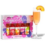 Thoughtfully Cocktails, Bubbly Toppers Gift Set, Add a Splash of Flavor to Champagne or Prosecco with Peach Bellini, Mandarin Mimosa, Strawberry Mimosa and More, Set of 5 (Contains NO Alcohol)