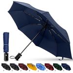 TechRise Umbrella, Compact Strong Windproof Automatic Umbrellas, Folding Lightweight, Portable Travel Golf Umbrella for Rain, One Button Auto Open and Close, Blue