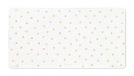 Kate Spade New York Decorative Desk Pad, Vegan Leather Keyboard and Mouse Pad for Desktop, Gold Dot with Script