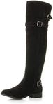 Ajvani Women's Low Heel Strap Buckle Winter Zip Over Knee Biker Riding Boots Size 10 41