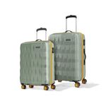 Aristocrat Comet 8 Wheel Set of 2 (Small+Medium) Hard Case Trolley Bag | Combination Lock | Tough and Durable Polycarbonate Luggage | 3 Year International Warranty | Suitcase for Travel | Green