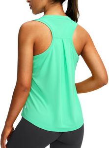 Women's Workout Tops Racerback Athletic Tank Tops Sleeveless Loose Fit Yoga Running Gym Shirts for Women(Mint Green,M)