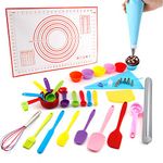 Baking Supplies- Silicone Spatulas Set, Rolling Pin, Pastry Mat, Baking Cups, Piping Bags/Piping Tips, Dough Scraper, Measuring Spoons/Cups, Kitchen Gadgets for Teens Kids Beginner