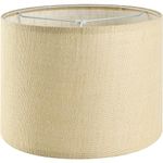 GO&SO Natural Burlap Medium Drum Lamp Shades 13" Top x 13" Bottom x 10" High (Spider) Farmhouse Brown Lampshade for Table Lamp & Bedside Lamp - Assembly Required- Perfect for Rustic Décor