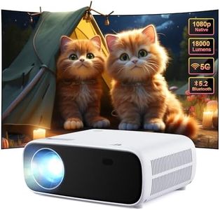 Wielio Mini Projecteur, Vidéoprojecteur Full HD 1080P, 5G WiFi Bluetooth, 18000 Lumens Home Cinema retroprojecteur, Taille de Projection 30-200 Pouces Compatible avec iOS/Android/Laptop/HDMI/USB