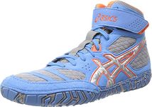 ASICS Men's Aggressor 2 Wrestling Shoe, Dusty Blue/Silver/Red Orange, 11 UK