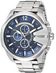 Diesel Mega Chief Stainless Steel Chronograph Men's Watch, Color: Silver (Model: DZ4417)