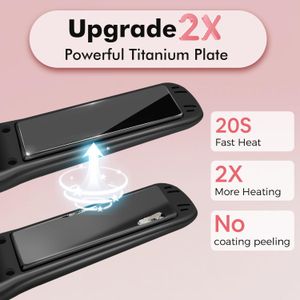 SUNMAY Voga 2-in-1 Cordless Hair Straightener & Curler – Mini USB Rechargeable, Titanium Plate, 3 Temps, 5000mAh