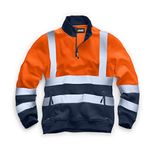 StandSafe Hi-Vis Two Tone Combi Coloured Sweatshirt, Orange/Navy, M