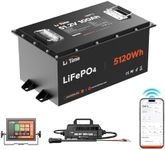 Litime 48V Lithium Golf Cart Battery Kit, Up to 5.12KW Output, CAN&RS485 Communication, Bluetooth 5.0, 4000+ Cycles, IP65 Waterproof, Perfect for Golf Carts,Home