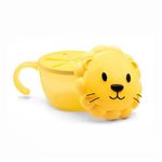 melii Animal Snack Container with Finger Trap, Lion, for Toddlers, Kids and Adults