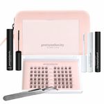 PrettyInTheCity DIY Lash Extension Kit - 60pc Lash Cluster Kit, Lash Bond and Seal, Lash Remover, Stainless Steel Tweezers, Premium Soft Reusable Cluster Lashes for At-Home Eyelash Extensions (Classic Regular 10mm,12mm,14mm)