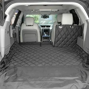 4Knines SUV Cargo Liner, Trunk Protector for Vehicles, Durable Cargo Mat for SUV, Compatible with 60/40 Split Seats & Armrest Pass-Through, Waterproof, Easy to Clean, Non-Slip - Large Size, Black