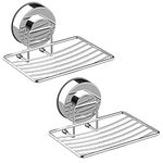 Top-spring Soap Dish Holder, Stainless Steel Soap Basket with Strong Suction Cup Holder for Bathroom, Shower, Kitchen, Sinks